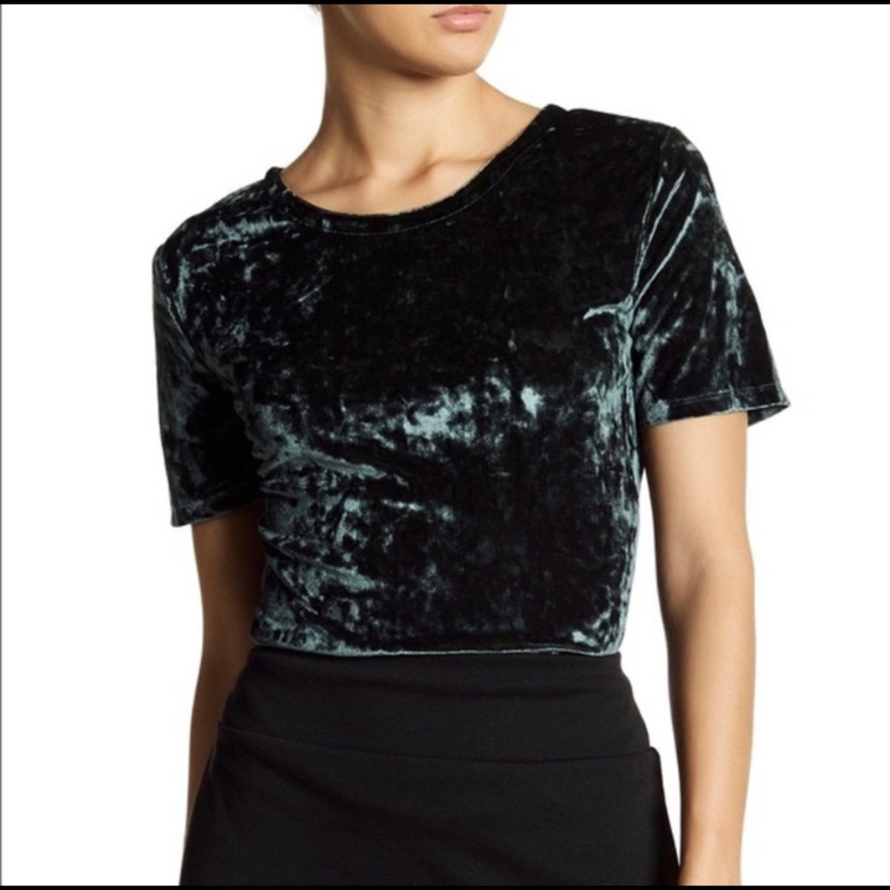 Dark Green velvet Top
